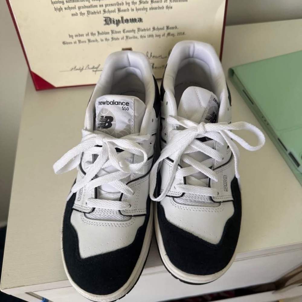 New Balance 550 Black and White Sneakers